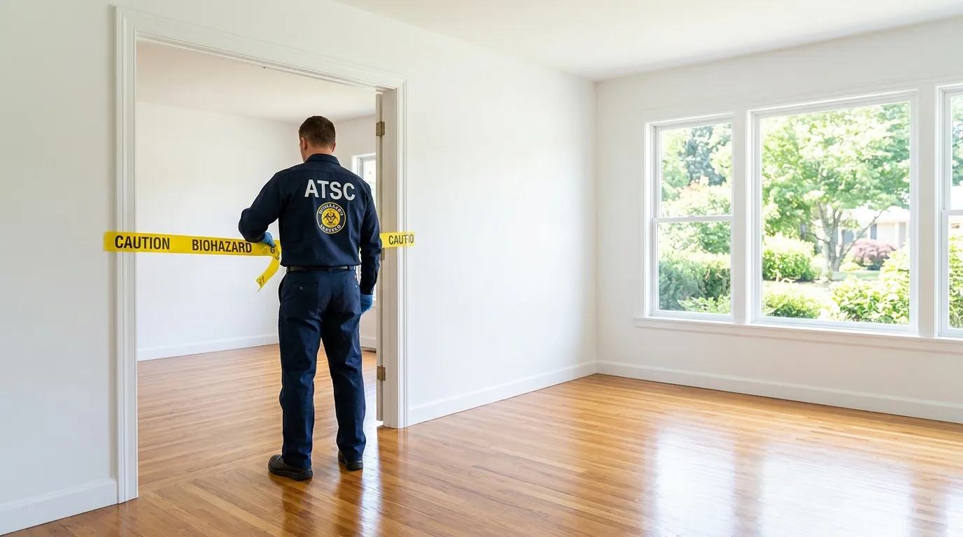 Certified biohazard cleanup crew performing Decomposition Cleanup in Woodridge